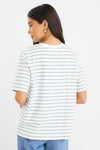 Binding Stripe Boxy Fit Tee