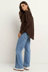Optimum Chocolate Linen Oversized Shirt