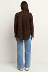 Optimum Chocolate Linen Oversized Shirt