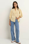 Ornamental Butter Lace Insert Puck SS Shirt