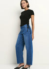 Berlin Signature Blue Mid Barrel Leg Jean