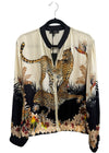 Silk Blend Leopard Bomber