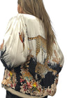 Silk Blend Leopard Bomber