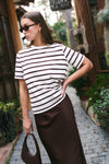 Binding Stripe Boxy Fit Tee