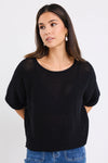 Sunrise SS Crochet Knit Tee