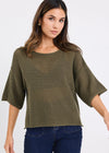 Sunrise SS Crochet Knit Tee