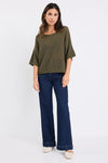 Sunrise SS Crochet Knit Tee