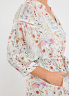 Wisdom Cream Floral Balloon Sleeve Midi Shirt Dress