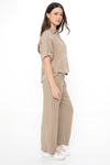 Linen Pants with Button Detail