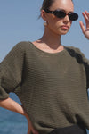 Sunrise SS Crochet Knit Tee