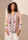 Notch Neck Cotton Blouse