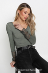 French Lace Sleeve Top