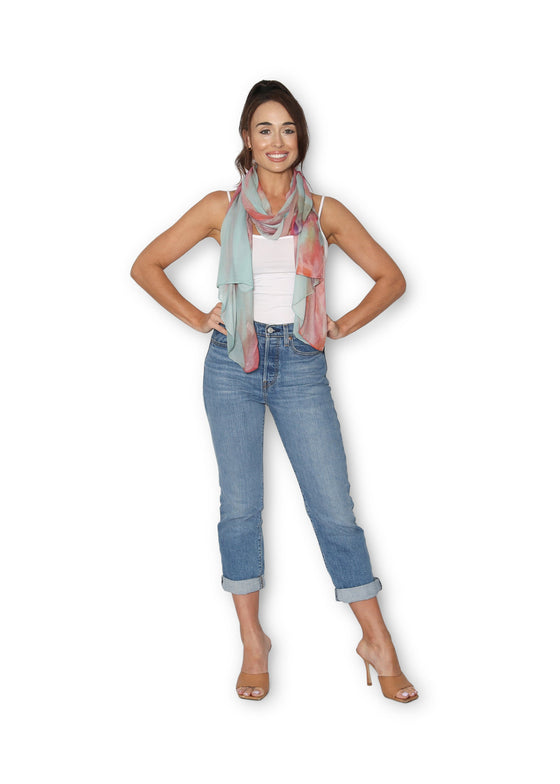 Pink Flower Scarf