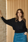 Chevron Batwing Cotton Cashmere Knit