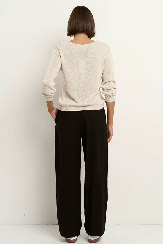 Afternoon Natural Relaxed V Neck Knit Jumper