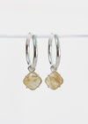 Aura Earrings in Wilver with Herkimer