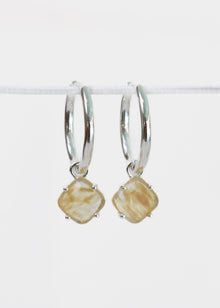  Aura Earrings in Wilver with Herkimer