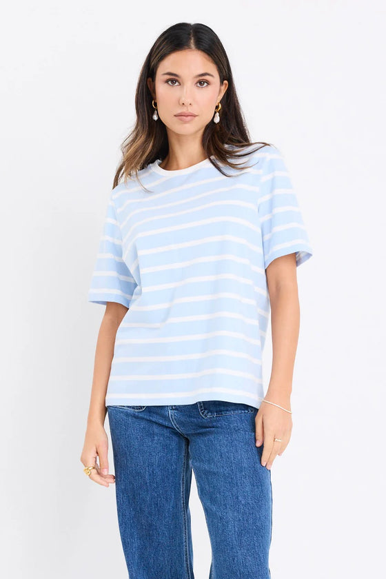Binding Stripe Boxy Fit Tee
