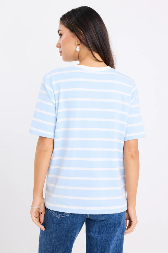Binding Stripe Boxy Fit Tee