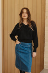 Chevron Batwing Cotton Cashmere Knit