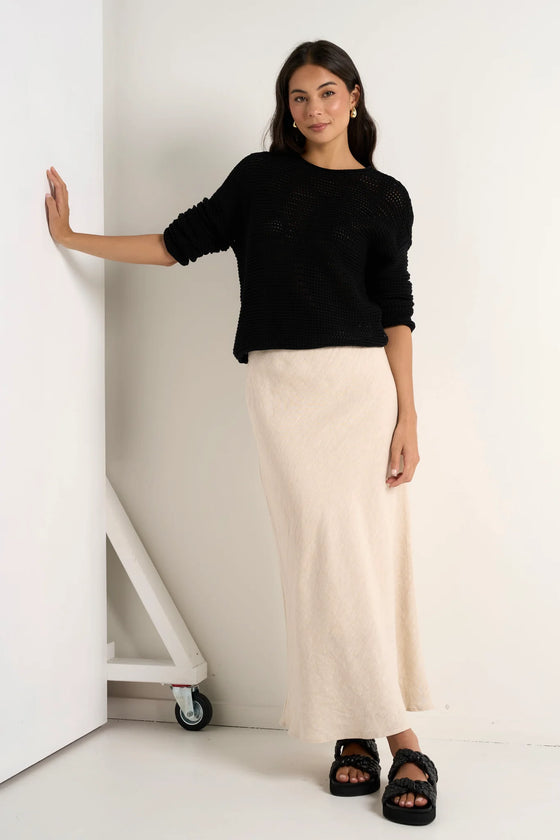 Bliss Linen Bias Midi Skirt
