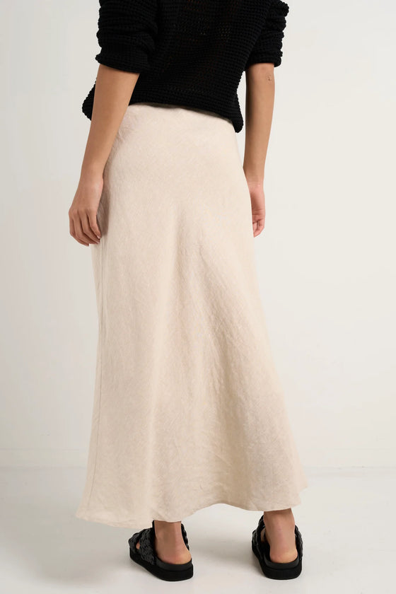 Bliss Linen Bias Midi Skirt