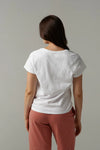 Cotton Embroidered V Neck Tee