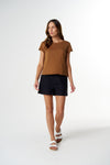 Front Split Cotton Tee