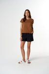 Front Split Cotton Tee