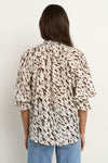 Certainty White Chocolate Animal Shirred Neck Top