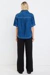 Crucial Storm Blue Denim Short Sleeve Shacket