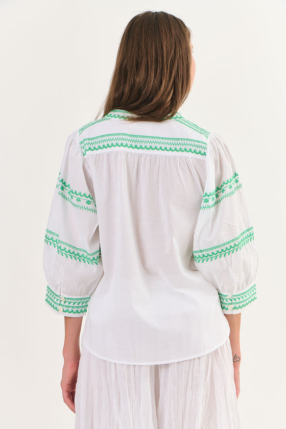 Seagrass Stitch Embroidered Top