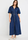 Dusk Indigo Denim Puff Sleeve
