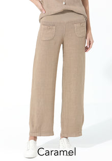  Linen Pants with Button Detail