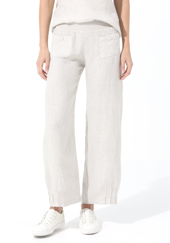 Linen Pants with Button Detail