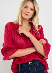  Expedition Raspberry Shirred Neck Top