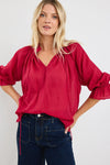 Expedition Raspberry Shirred Neck Top