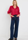 Expedition Raspberry Shirred Neck Top