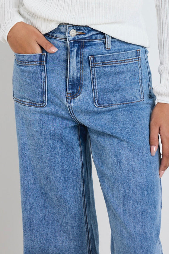 Zoey Wide Leg Pocket Jean