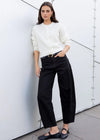 Graduate Jet Black Stretch Barrel Jeans