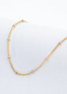  Layer Me Necklace in Gold with Blush Pink