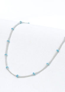  Layer Me Necklace in Silver with Paradise Blue