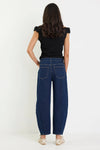 Graduate Dark Blue Stretch Barrel Jeans