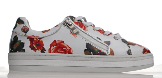 Posey White Floral Sneaker