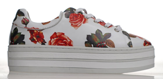 Posey White Floral Sneaker
