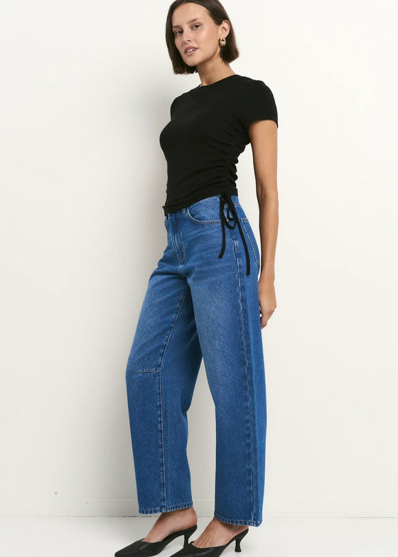 Berlin Signature Blue Mid Barrel Leg Jean