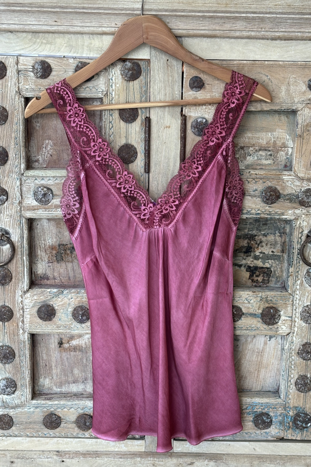 purple satin camisole