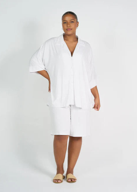 Alanis 3/4 Sleeve Bamboo Collared Shirt