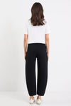 Graduate Jet Black Stretch Barrel Jeans