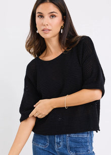  Sunrise SS Crochet Knit Tee